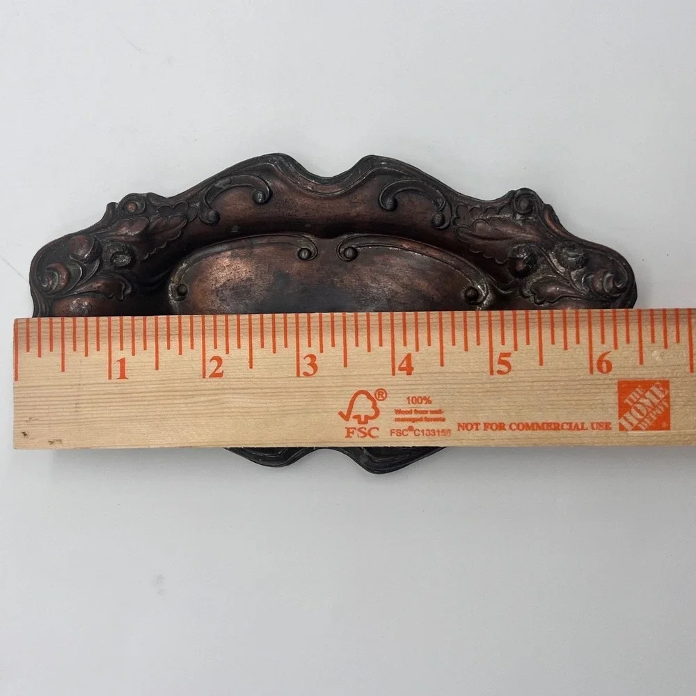 Vintage Vanity Tray Trinket Dish Metal Ornate Art Nouveau Made in Japan